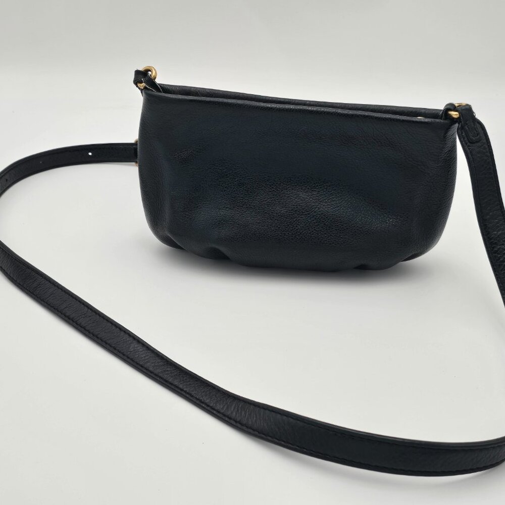 Marc Jacobs New York Crossbody Purse Handbag Black Leather Small Gold Hardware - Picture 2 of 10